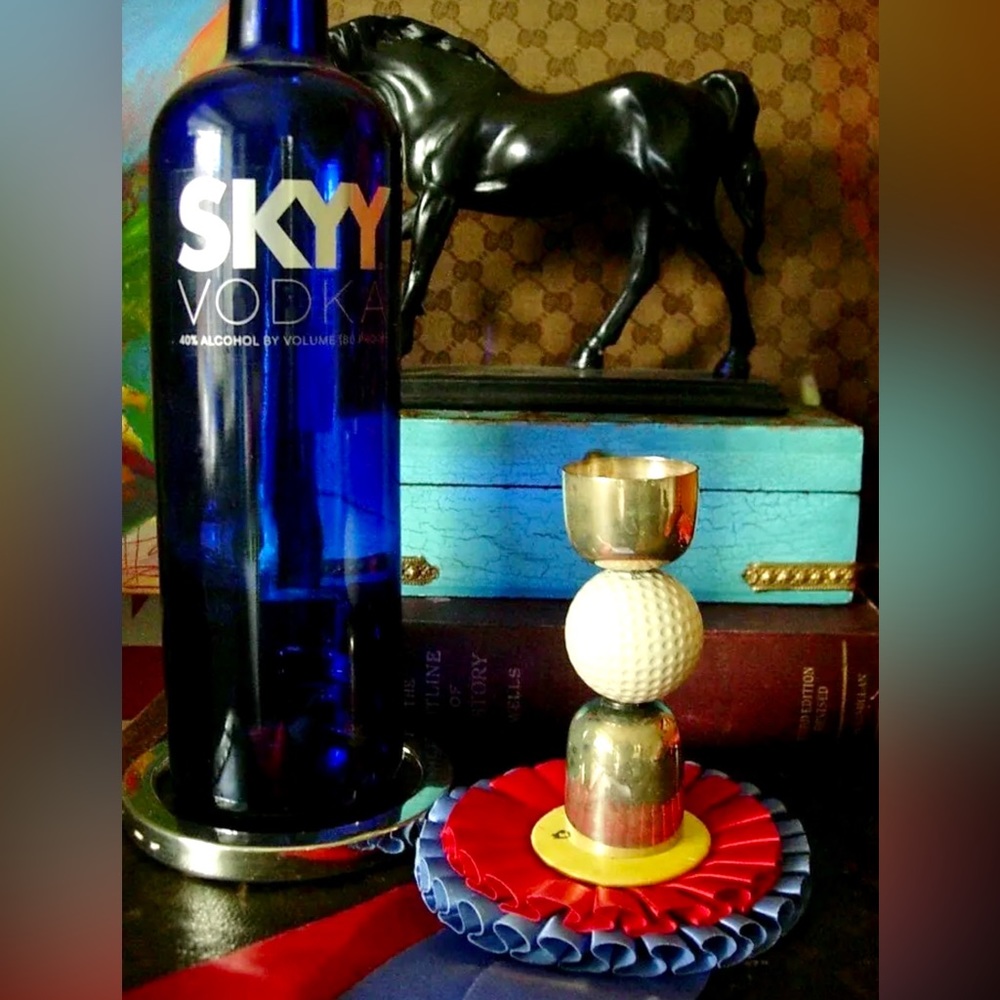 RARE Vintage GUCCI Shot Glass Jigger Bar Cart Table Holiday Cocktail Barware  GG